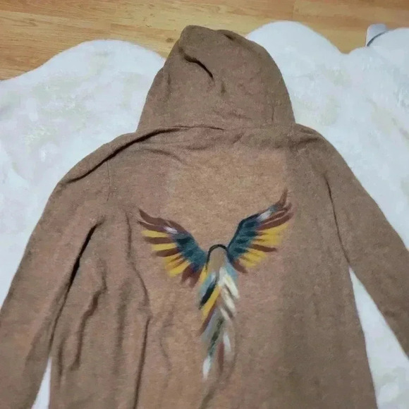 Saccharine New York Wool Alpaca Art To Wear Felted Eagle Bird Duster Sweater S - Picture 4 of 8